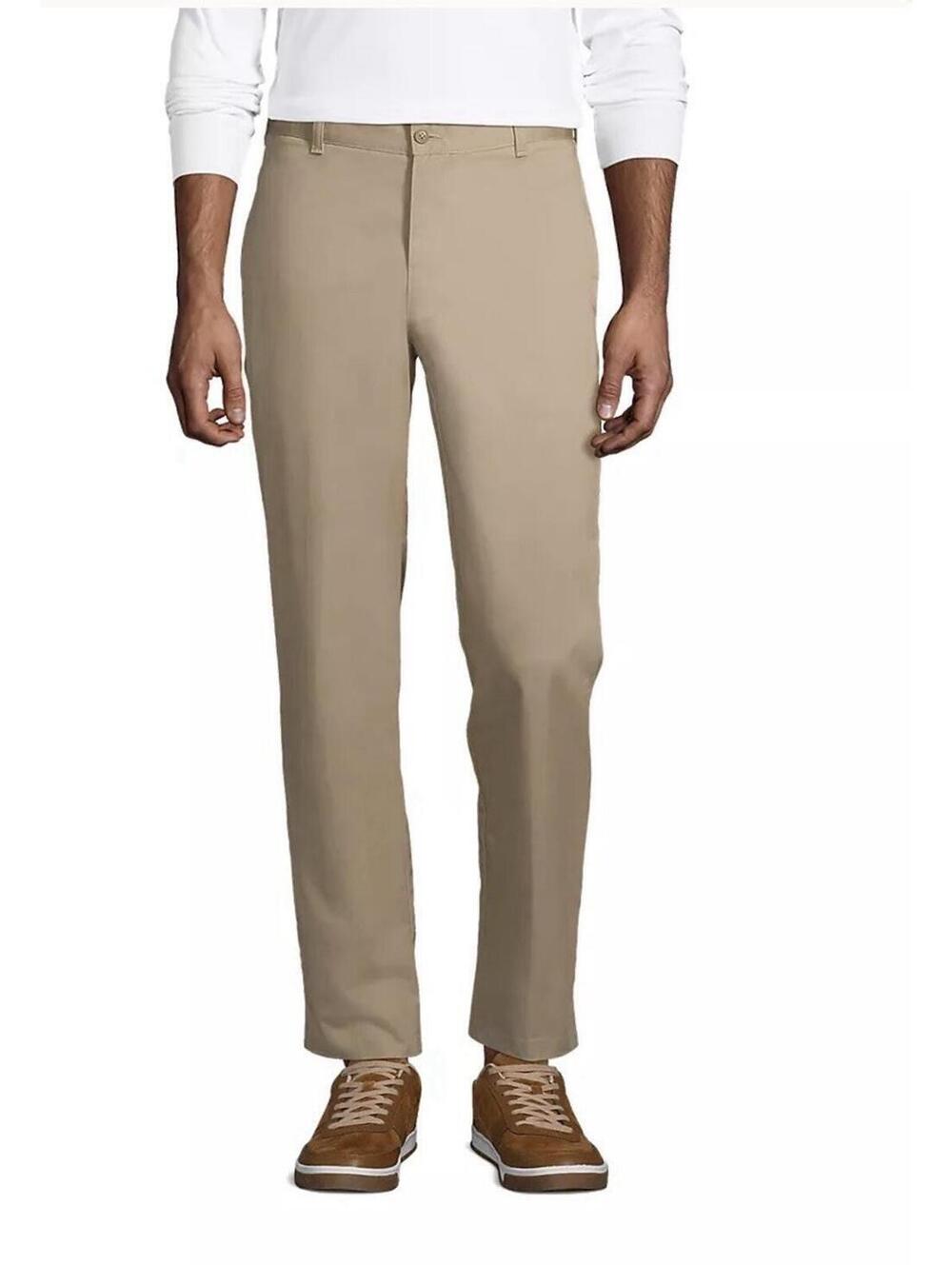 Lands End Tailored Fit Men’s Pants Light Brown Size 38 100% Cotton